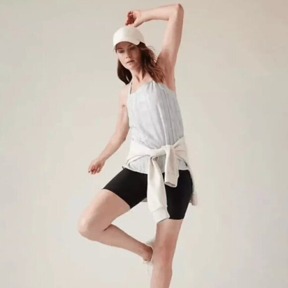 ATHLETA Arrival Tank Amara Stripe Size XS White & Black Strip #587950 - MSRP $79 - Picture 2 of 5